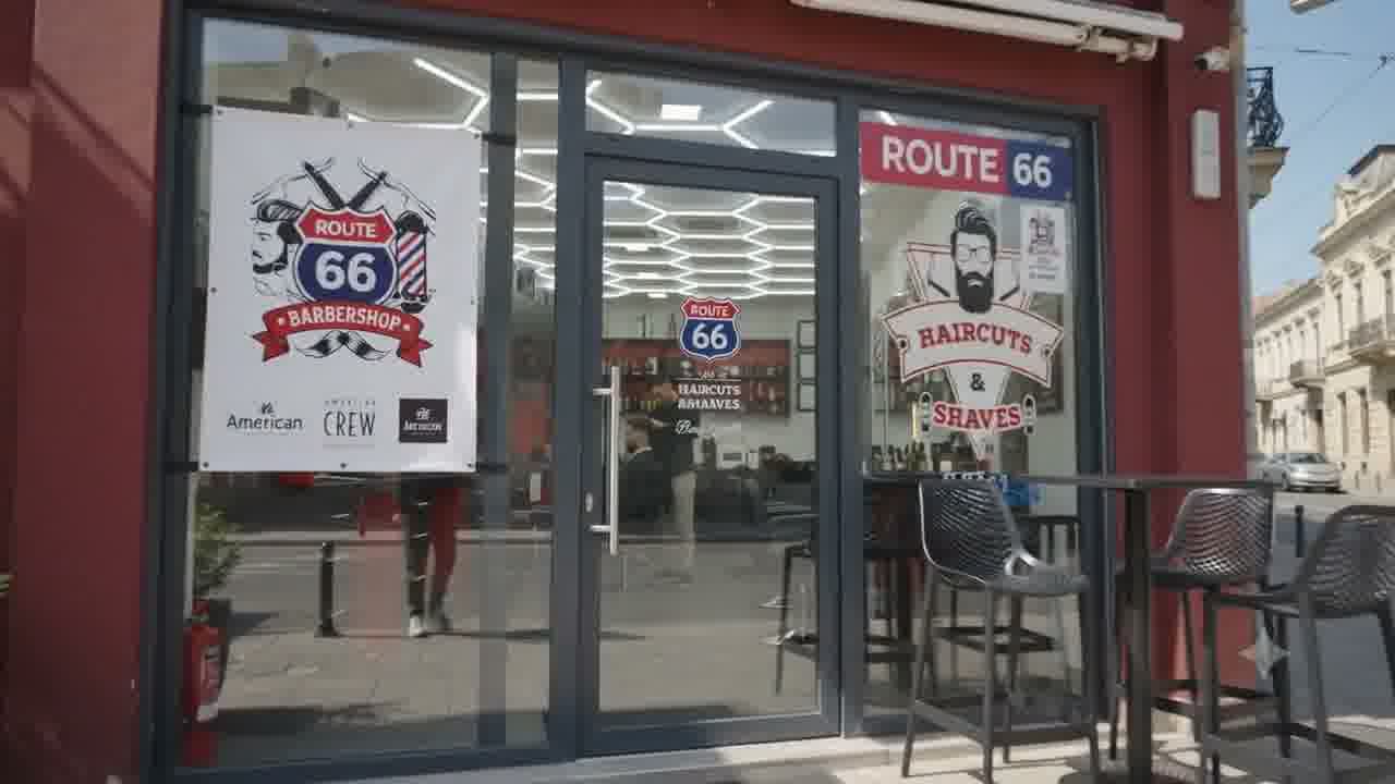 Route 66 Barber Shop storefront, Attard